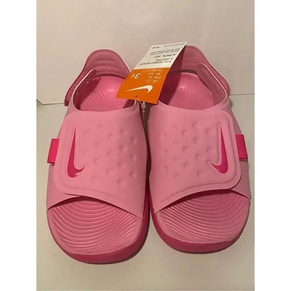 NIKE SUNRAY SIZE 3Y Adjust 5 Open Toe Sandals with Hook & Loop Closure
